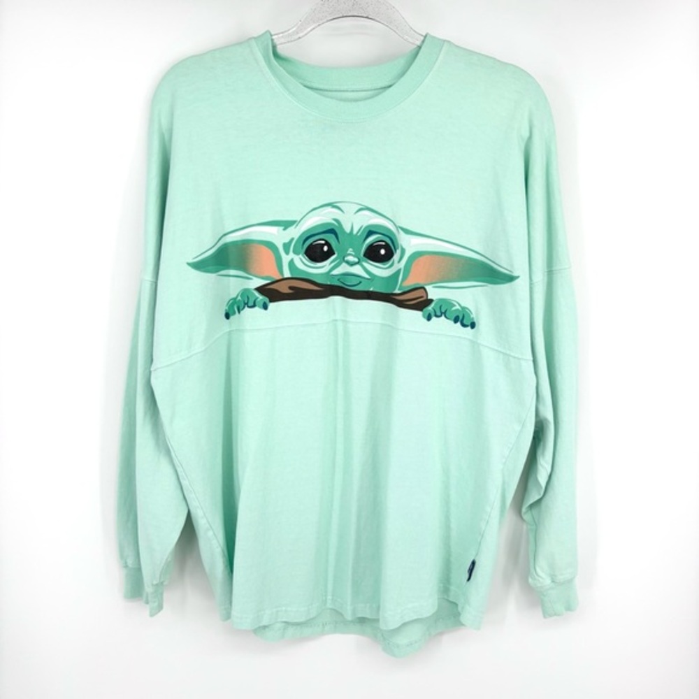 Disney Parks Star Wars The Mandalorian Baby Yoda Spirit Jersey Shirt Small‎